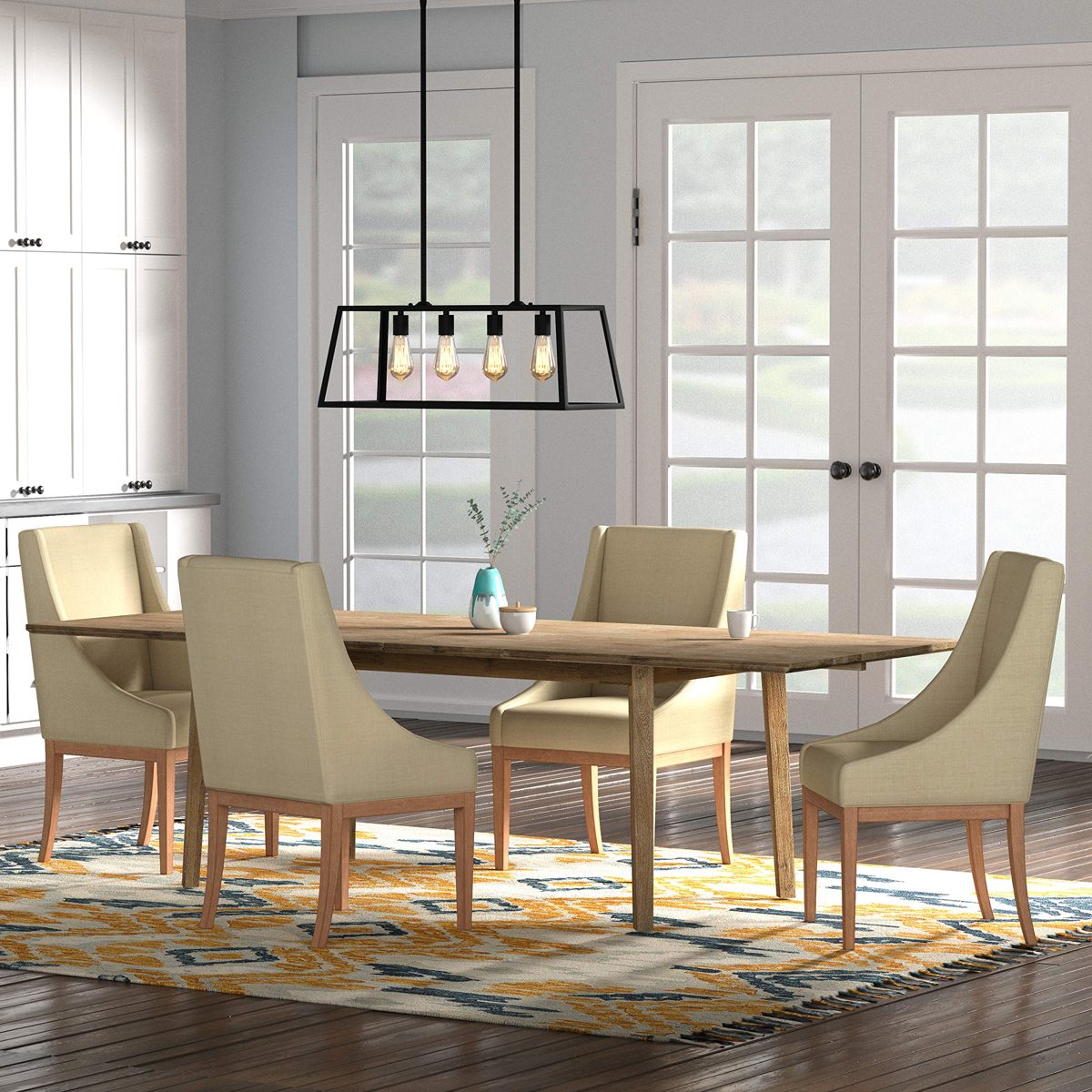 Amazon Brand – Stone & Beam Rylee Modern Acacia Wood Dining Table, 71"-102"L, Gray-Wash Acacia