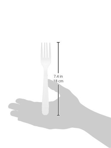 AmazonBasics Heavy-Weight Plastic Forks, White, 250-Pack