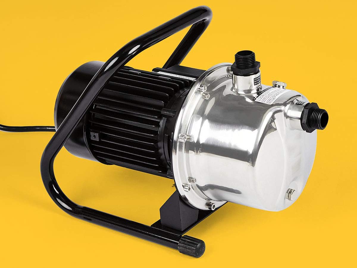 AmazonCommercial 1 HP Portable Lawn Sprinkler Pump, Stainless Steel