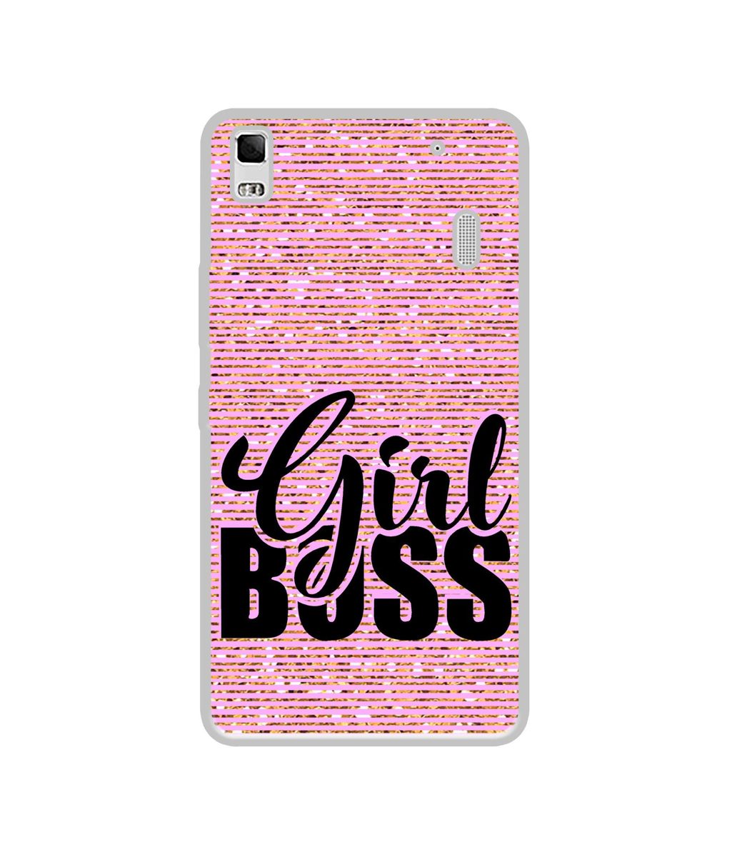 Amazon Brand - Solimo Designer Girl Boss On Pink Sparkle UV Printed Soft Back Case Mobile Cover for Lenovo K3 Note / A7000