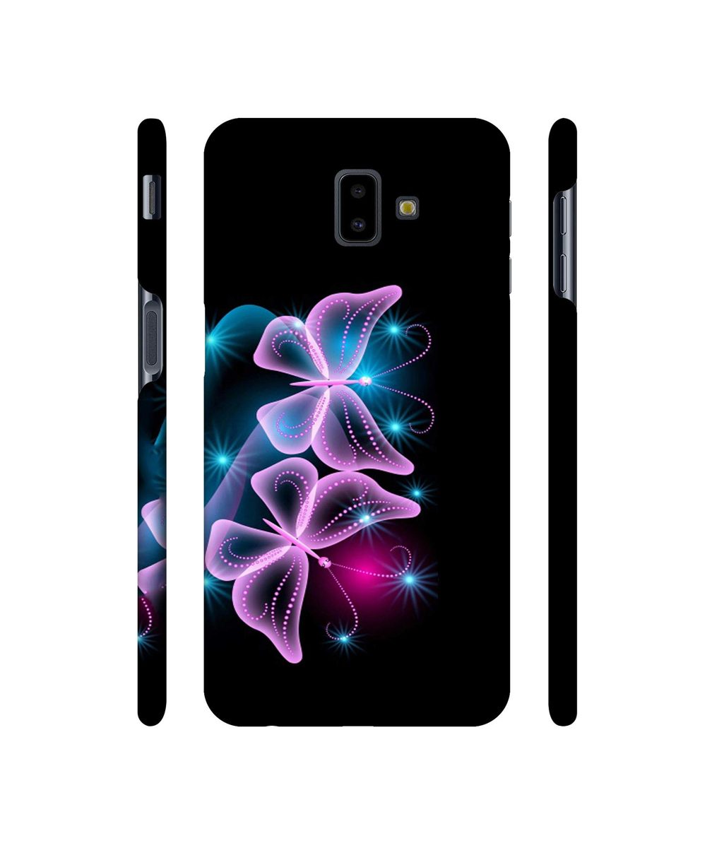 Amazon Brand - Solimo Designer Butterflies Neon Light 3D Printed Hard Back Case Mobile Cover for Samsung Galaxy J6 Plus