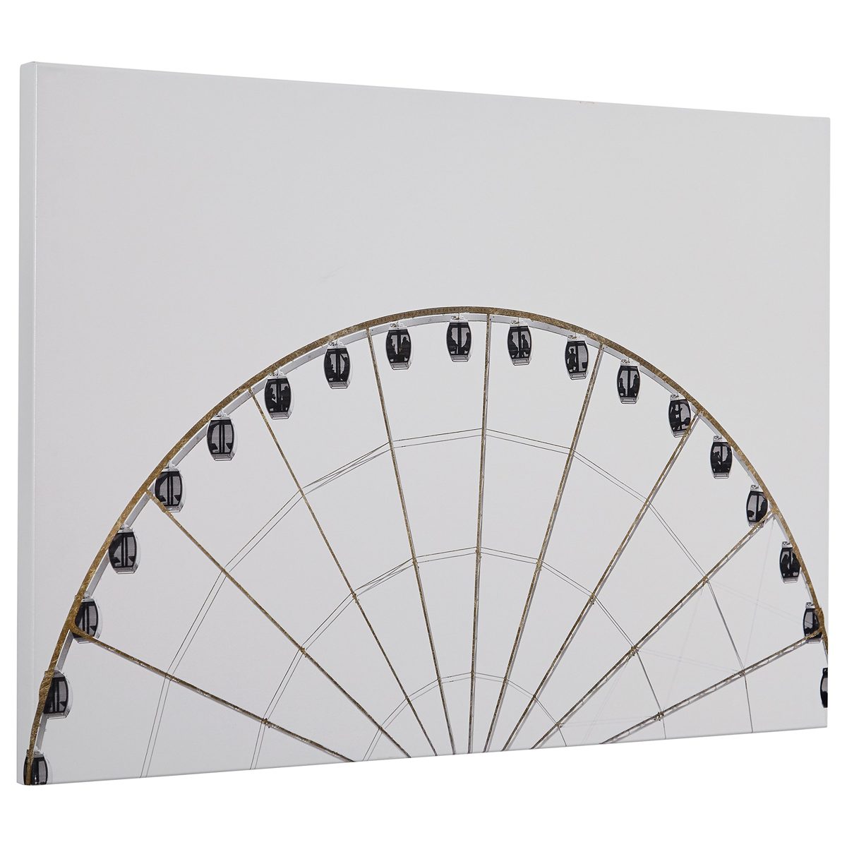 Amazon Brand – Rivet Black and White Print of the Golden Ferris Wheel on Canvas 45" x 30"