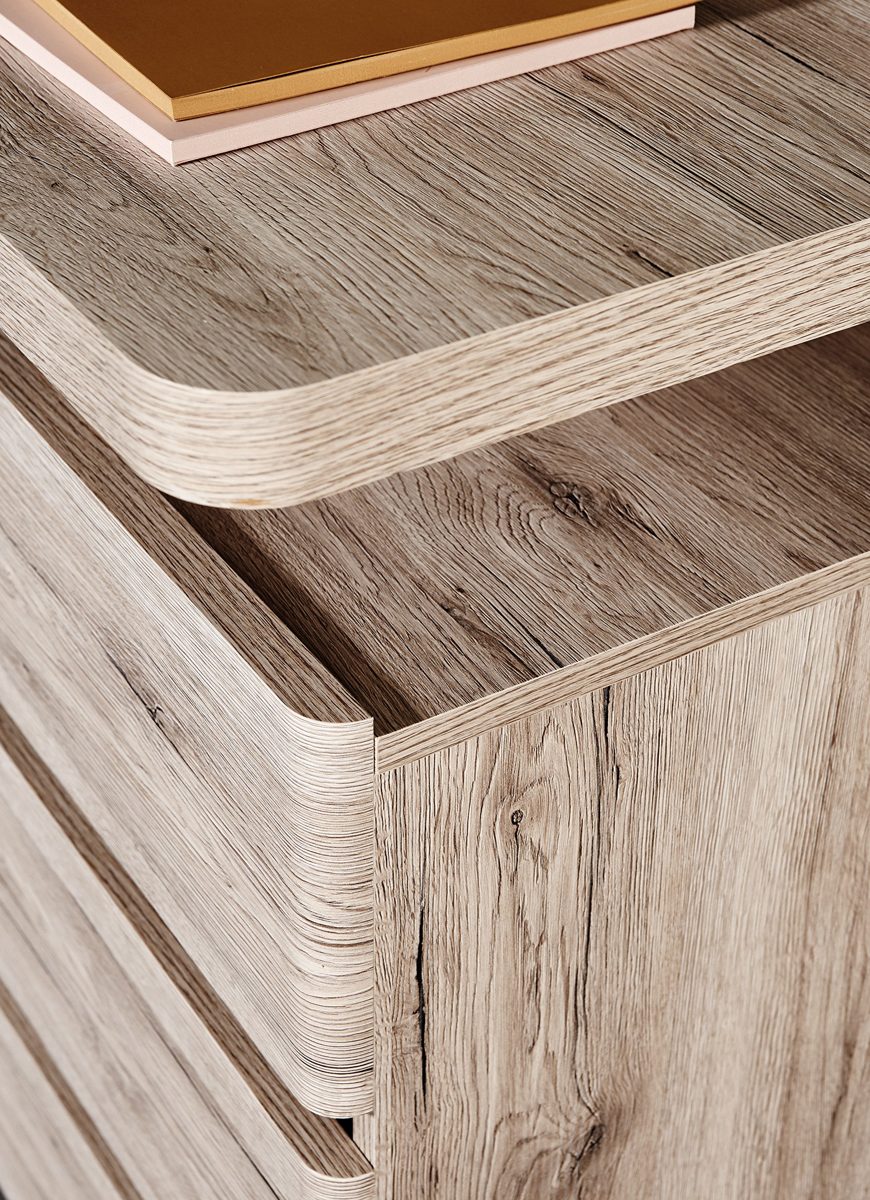 Amazon Brand - Movian Skadar 3-Drawer Desk, 140 x 55 x 76cm, Light Brown Oak-Effect