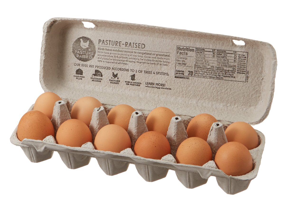 365 Everyday Value, Pasture Raised Large Brown Grade A Eggs, 12 ct