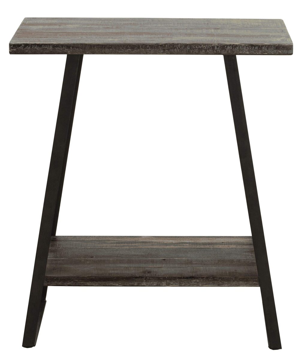 Amazon Brand – Ravenna Home Aubree Mid-Century Modern Shelf Storage Side Table, 23.6"W, Grey pine