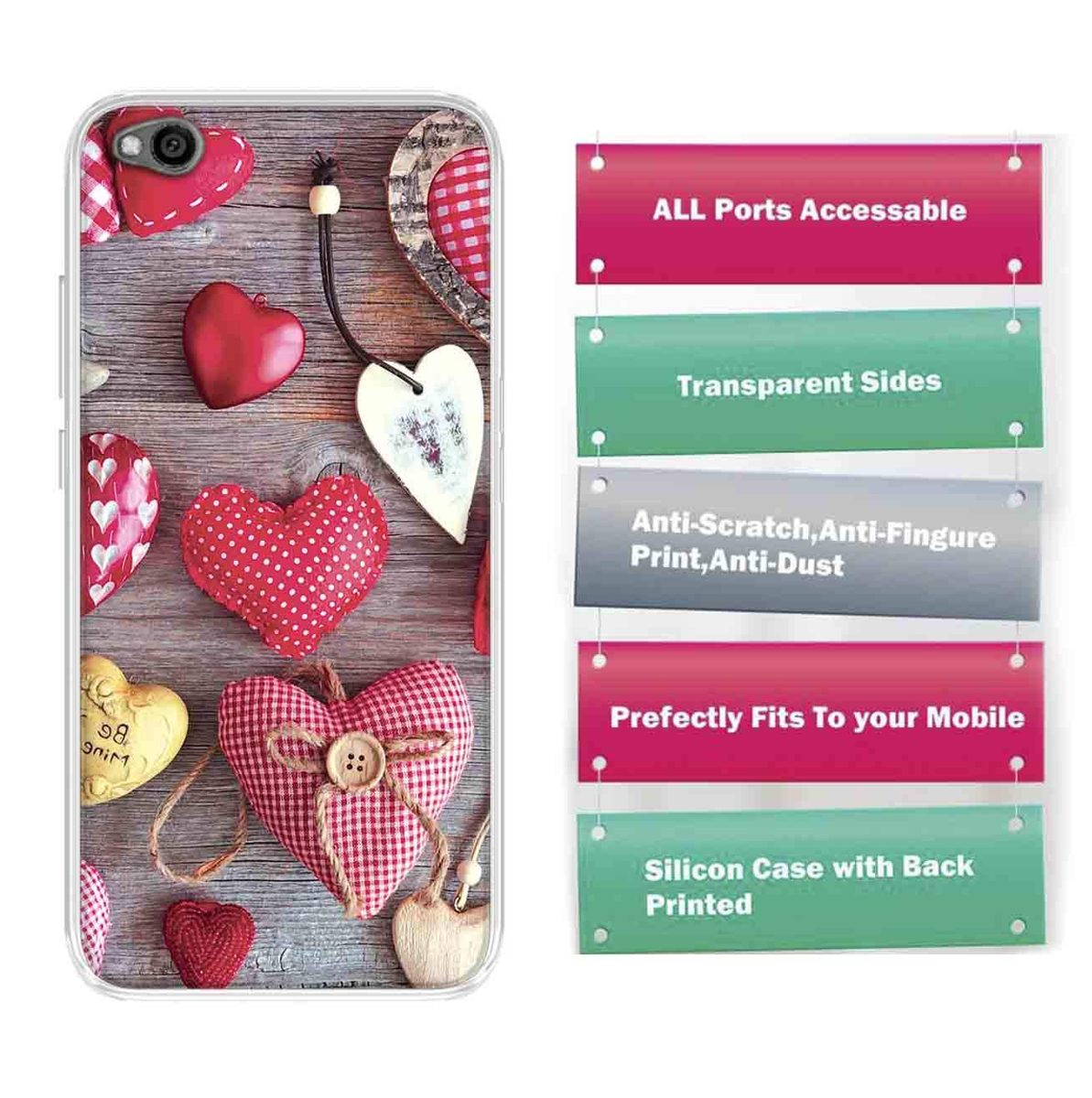 Amazon Brand - Solimo Designer Multicolor Heart Design Printed Soft Back Case Mobile Cover for Xiaomi Redmi Go