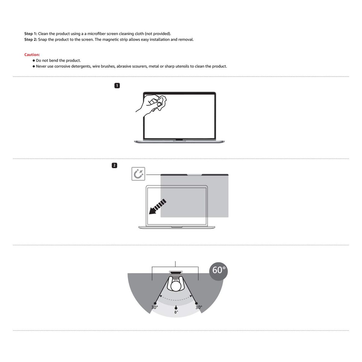 AmazonBasics Slim Magnetic Privacy Screen Filter for 15 Inch MacBook Pro