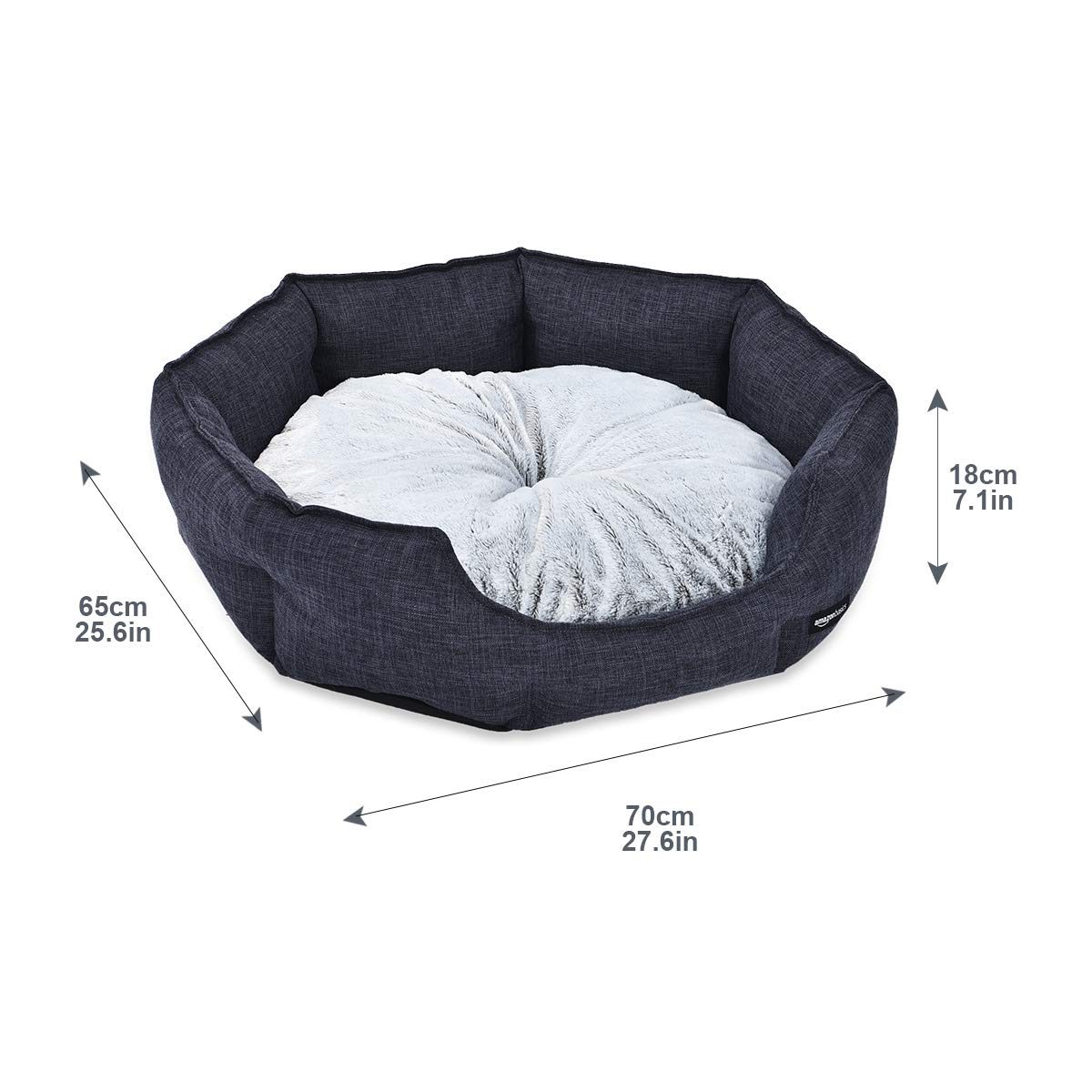 AmazonBasics Cuddler Round Pet Bed - Large, Grey