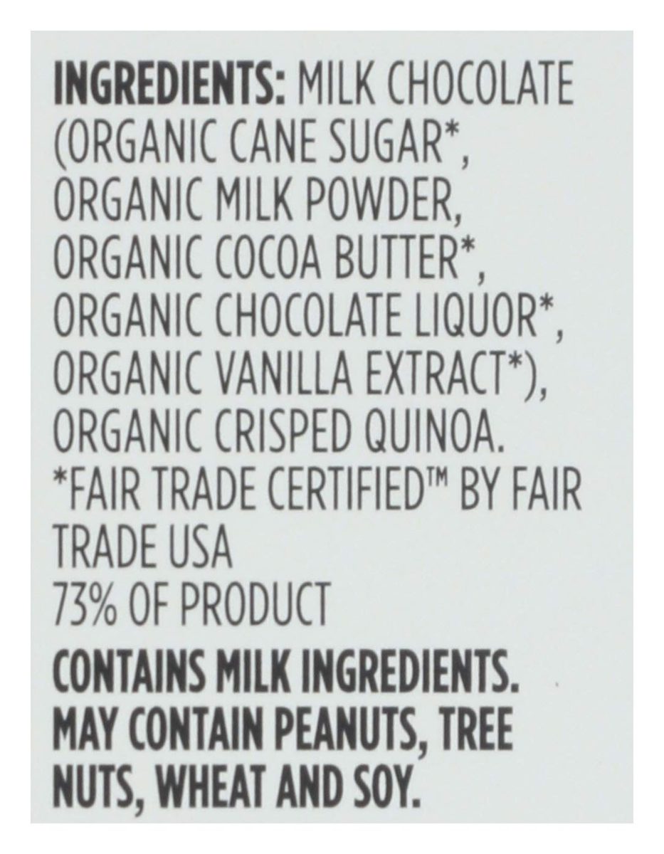 365 EVERYDAY VALUE Organic WTG Crunchy Quinoa Milk Chocolate Bar, 2.8 OZ