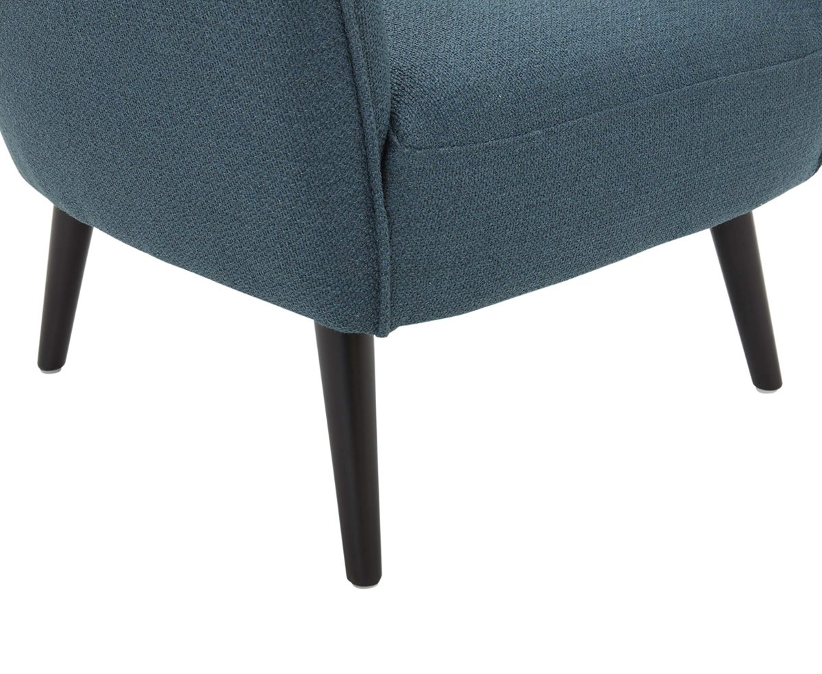 Amazon Brand – Rivet New Luna Upholstered Crescent Mid-Century Accent Chair with Tapered Legs, 31.5"W, Teal