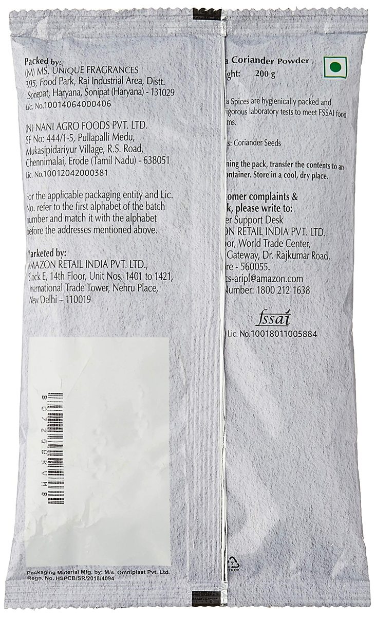 Amazon Brand - Vedaka Coriander (Dhania) Powder, 200g