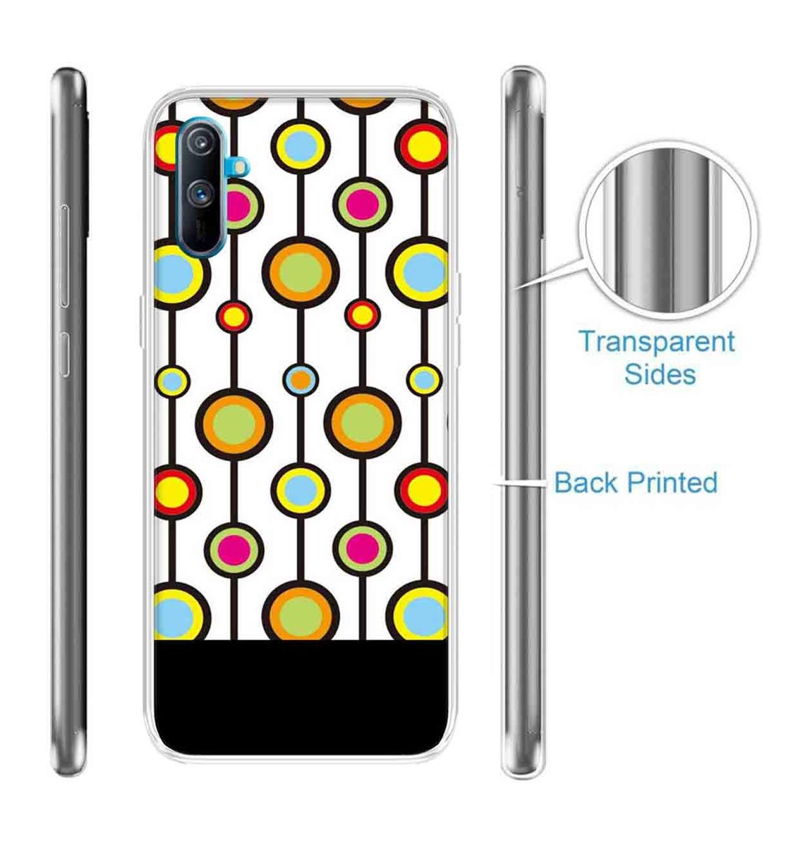 Amazon Brand - Solimo Designer Multicolor Bubble Line Pattern Printed Soft Back Case Mobile Cover for Realme C3
