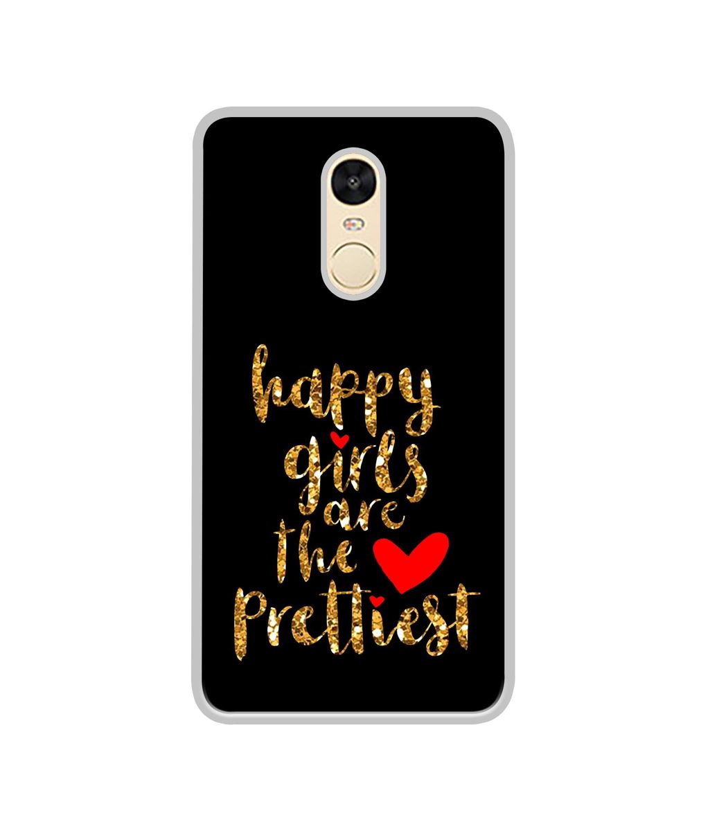 Amazon Brand - Solimo Designer Happy Girls are The Prettiest UV Printed Soft Back Case Mobile Cover for Mi Redmi Note 4