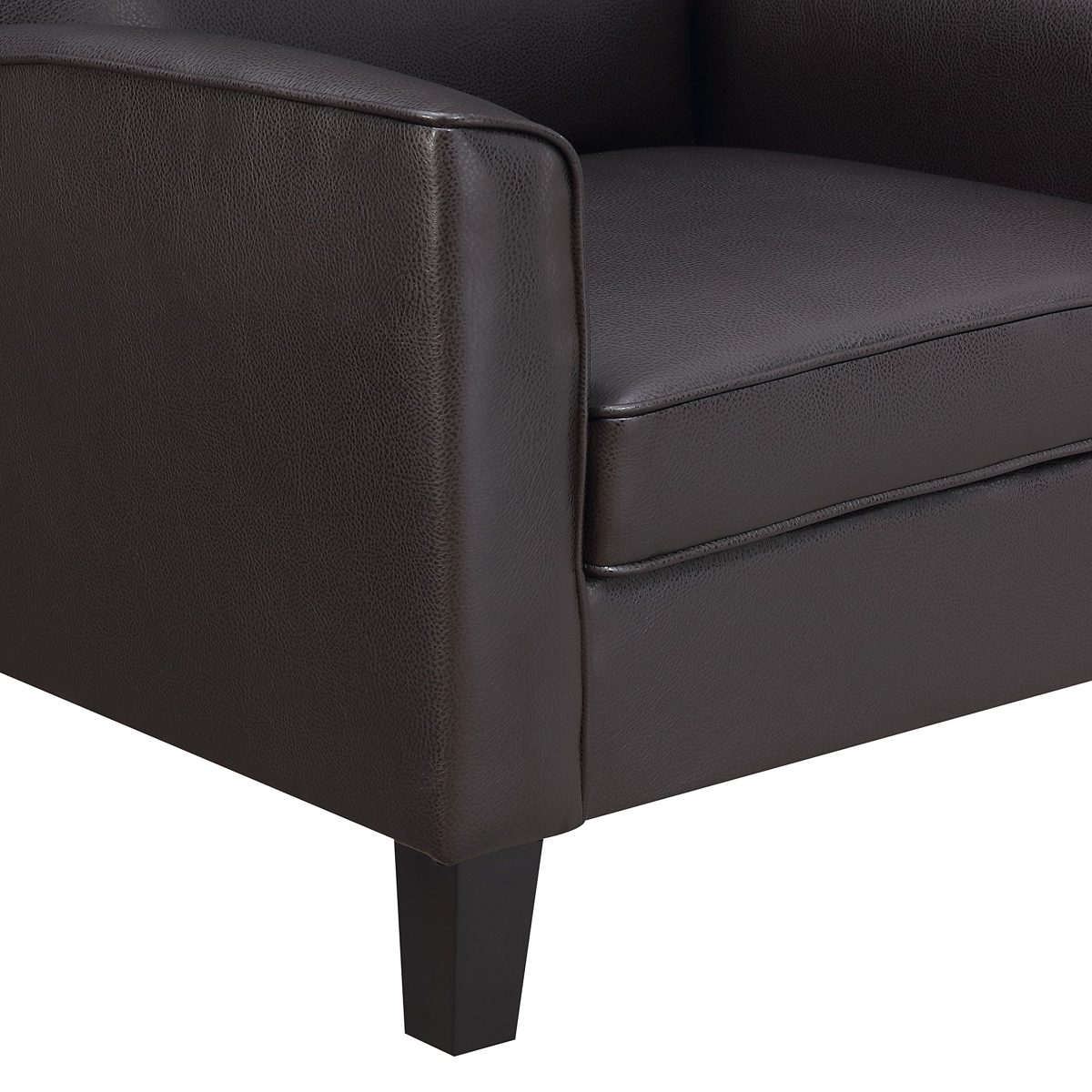 Amazon Brand – Ravenna Home Christian Faux Leather Casual Accent Chair, 31.89"W, Chestnut Brown