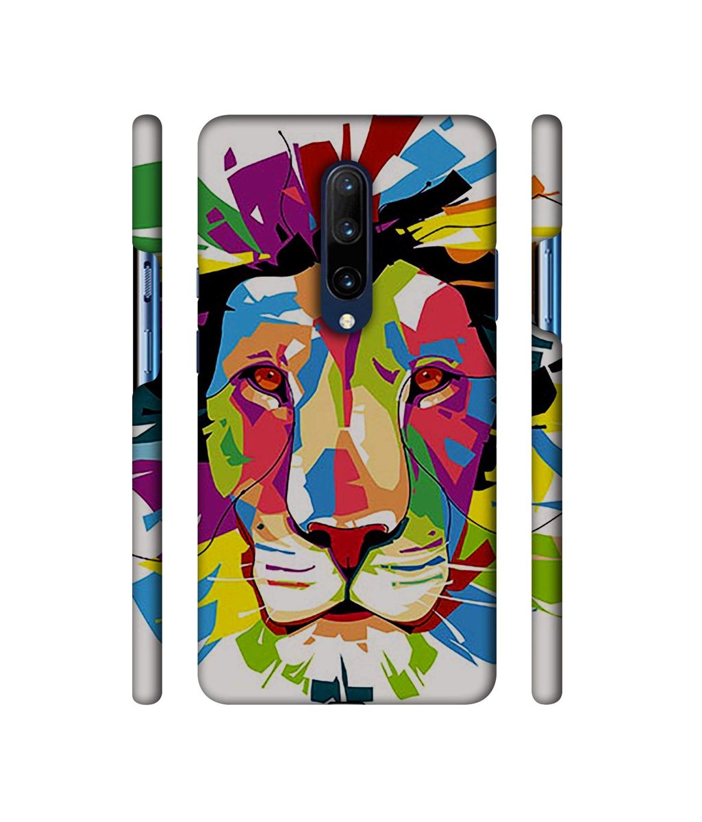 Amazon Brand - Solimo Designer Lion Multicolor Vector 3D Printed Hard Back Case Mobile Cover for OnePlus 7 Pro