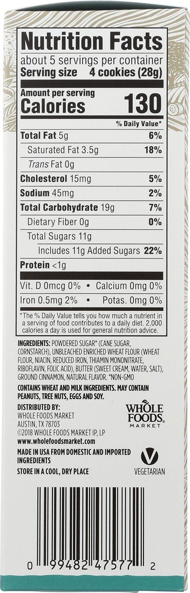 365 Everyday Value, Snickerdoodle Shortbread Cookies, 4.9 oz