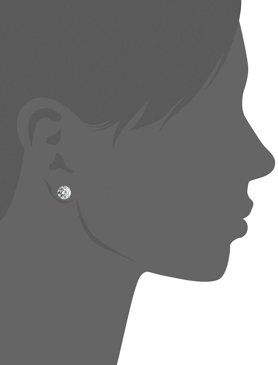 14K Gold 2cttw Swarovski Zirconia Round Stud Earrings