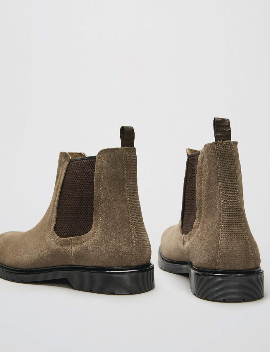 find. Leather Cleated Chelsea Boots, Brown), 8 UK
