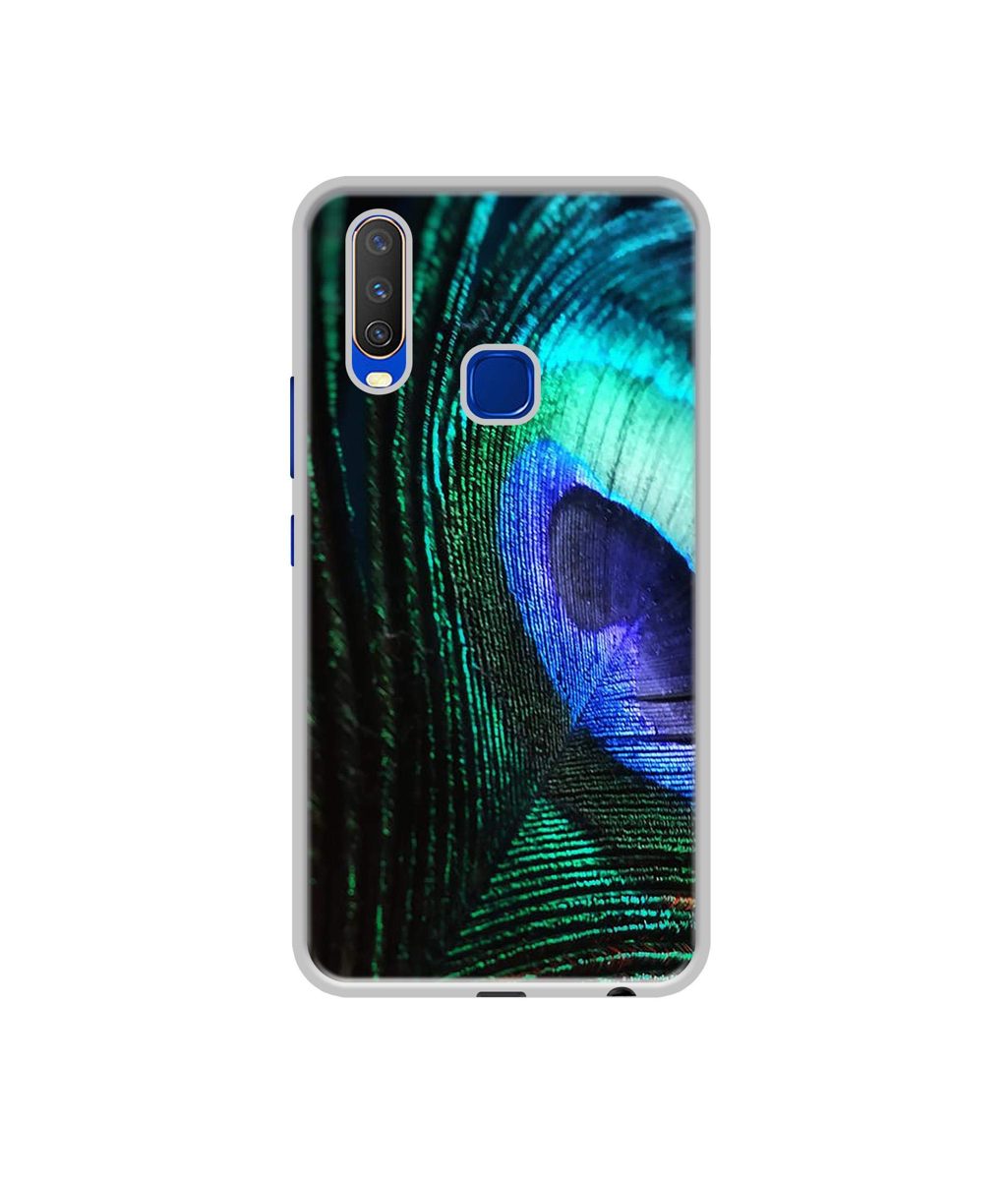 Amazon Brand - Solimo Designer Peacock Feather UV Printed Soft Back Case Mobile Cover for Vivo Y15