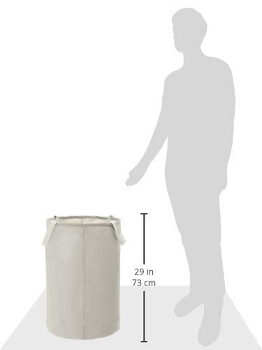 AmazonBasics Fabric Storage Bin - Tall Round, Light Grey
