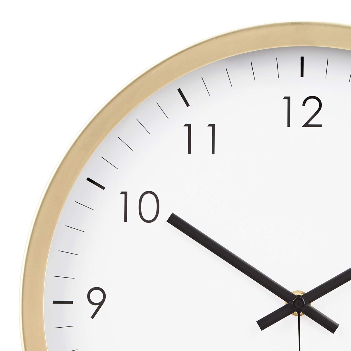 AmazonBasics 12" Traditional Wall Clock, Brass