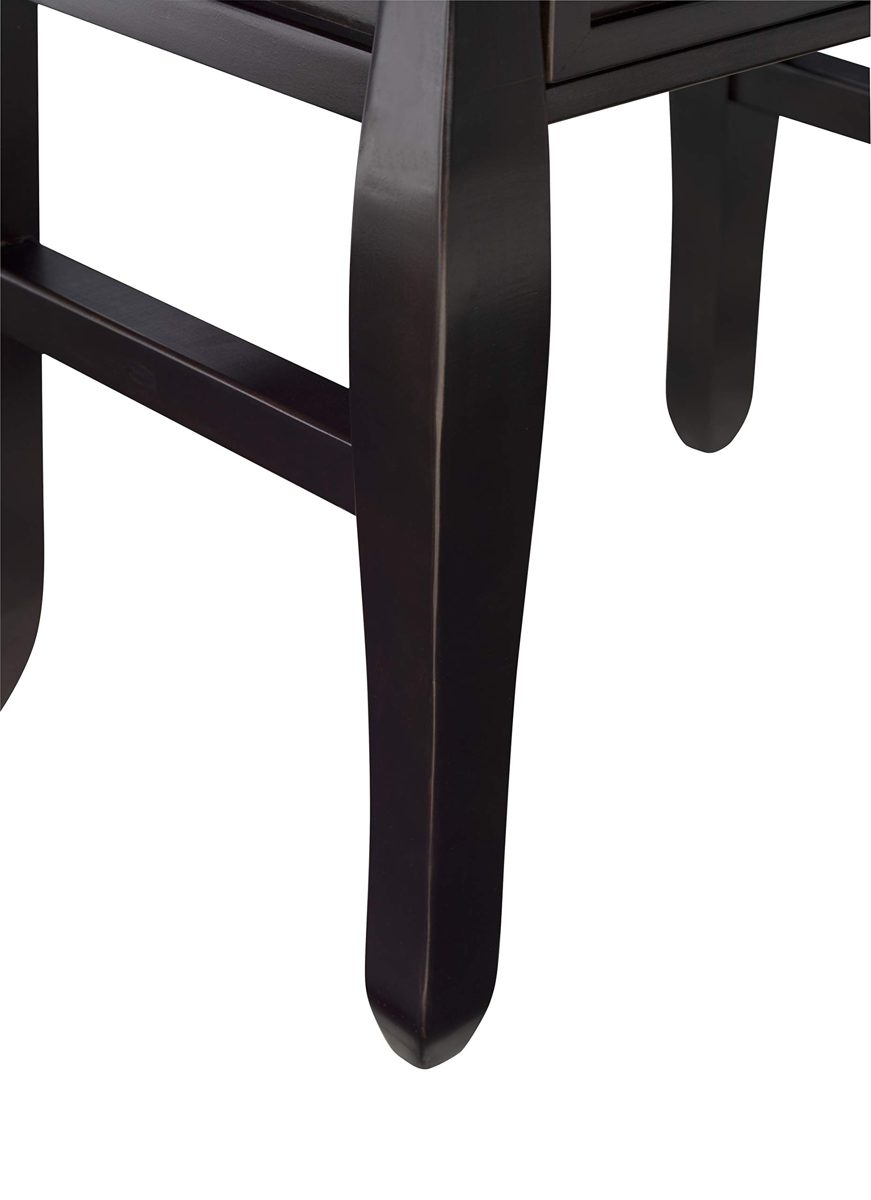 Ravenna Home Classic Plank-Top End Table, 18"W, Black Wood