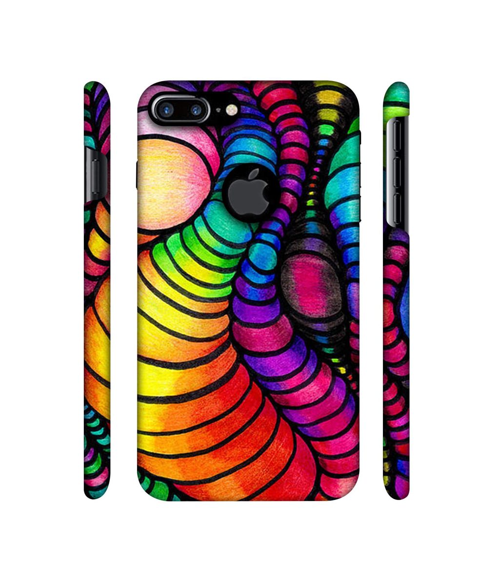 Amazon Brand - Solimo Designer Semi Circle Texture 3D Printed Hard Back Case Mobile Cover for Apple iPhone 7 Plus (Logo Cut)