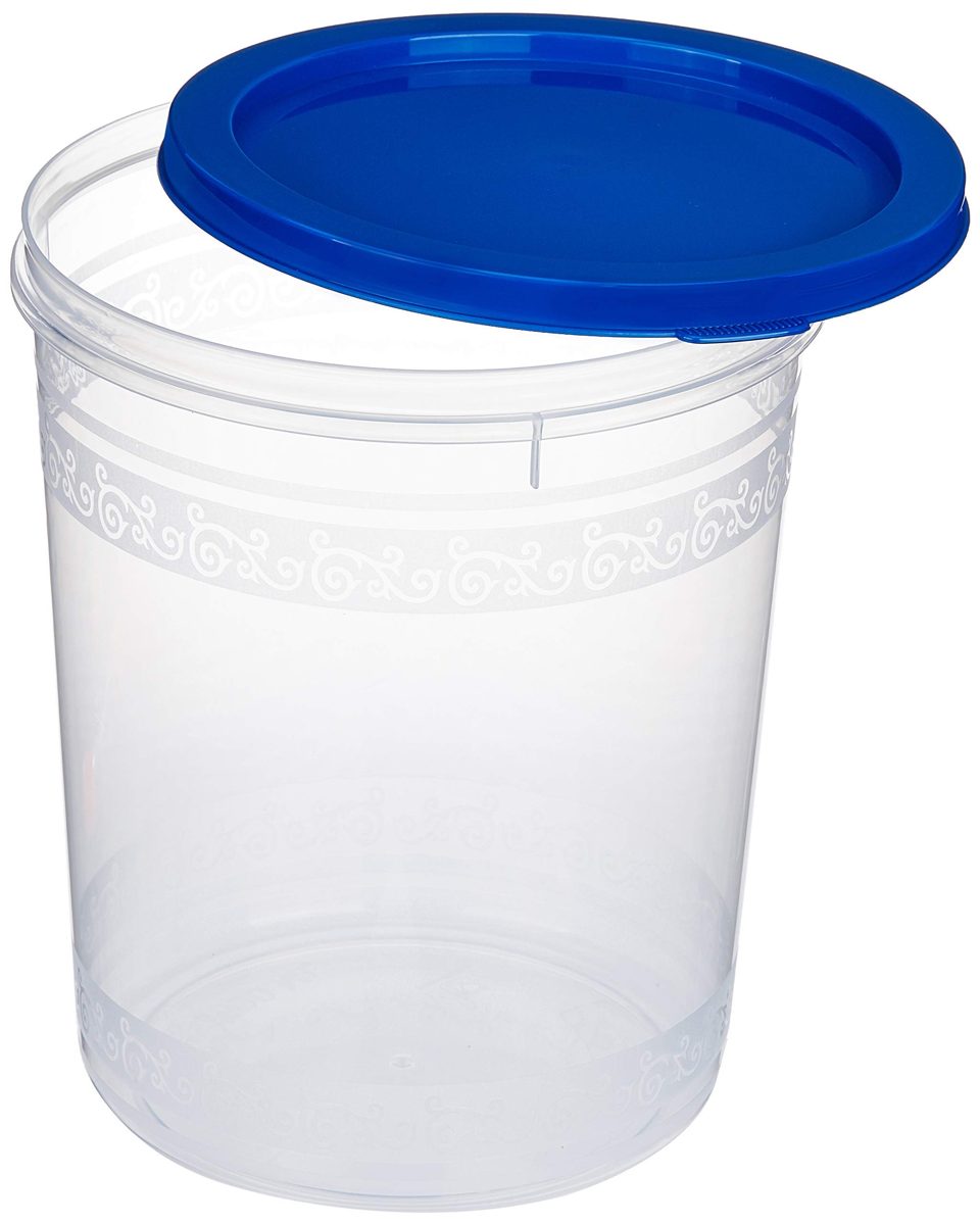 (Renewed) Amazon Brand - Solimo 2-Piece Kitchen Storage Container Set, 7.5 litres, Blue Lid