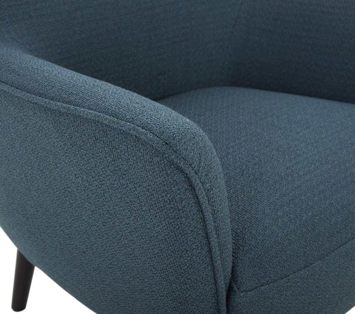 Amazon Brand – Rivet New Luna Upholstered Crescent Mid-Century Accent Chair with Tapered Legs, 31.5"W, Teal