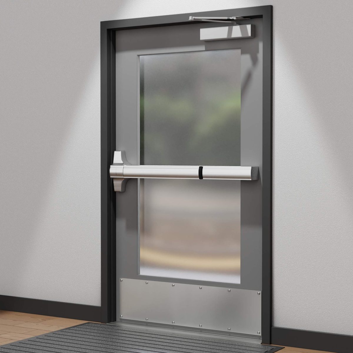 AmanzonCommercail Hardware Narrow Design Rim Panic Bar Exit Device - Push Bar for Exit Doors, 38'' Stainless Steel, UL Certified, 1-Pack