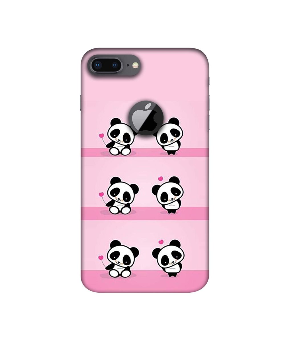 Amazon Brand - Solimo Designer Panda Pattern 3D Printed Hard Back Case Mobile Cover for Apple iPhone 8 Plus (with Logo Cut)