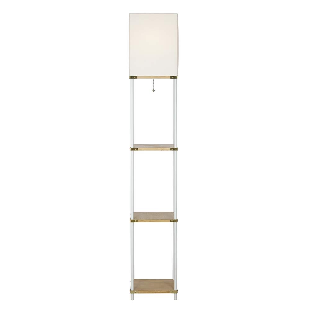 Amazon Brand – Ravenna Home Floor Lamp with Shelves, LED Light Bulb included, 62.75"H, White
