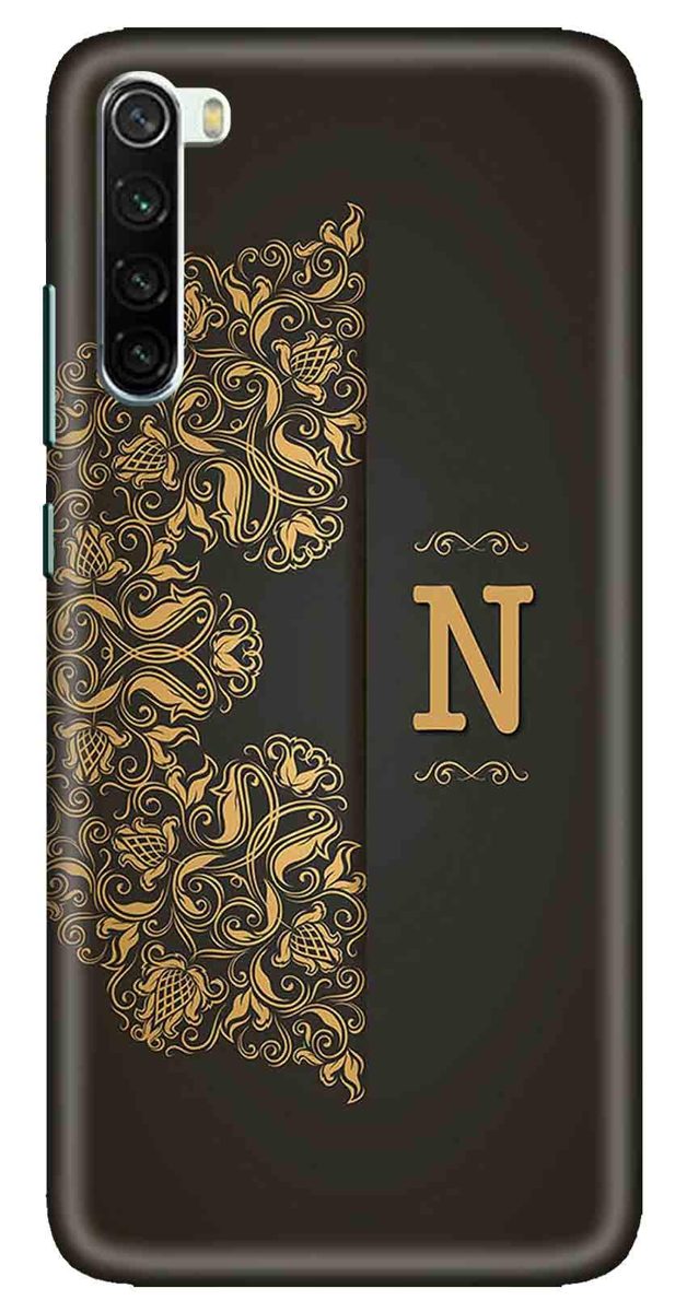 Amazon Brand - Solimo Designer Black Pattern Alphabet-N 3D Printed Hard Back Case Mobile Cover for Xiaomi Redmi Note 8