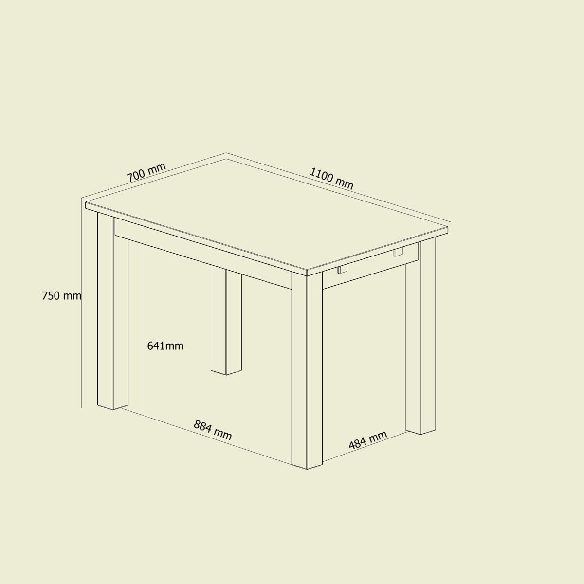 Amazon Brand - Alkove Hayes Classic Fixed Solid Wood Dining Table, Seats 2-4, 110 x 70 x 75cm, Wild Oak