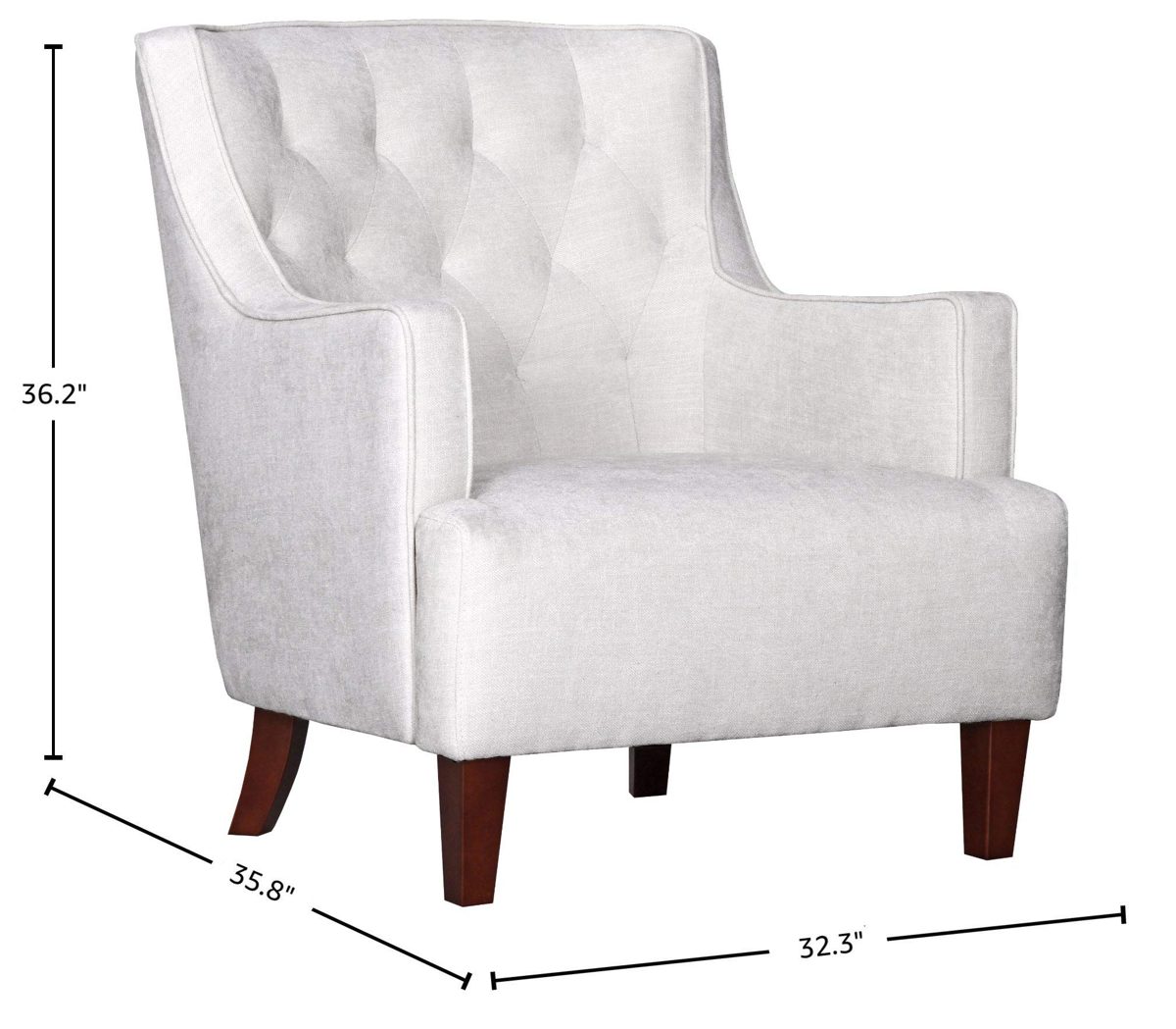 Amazon Brand – Stone & Beam Decatur Modern Tufted Wingback Living Room Accent Chair, 32.3"W, Optical
