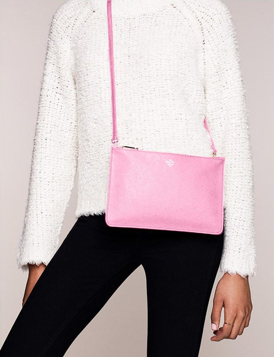 The Lovely Tote Co. womens standard Flat Pu Crossbody Bag With Zipper Closure