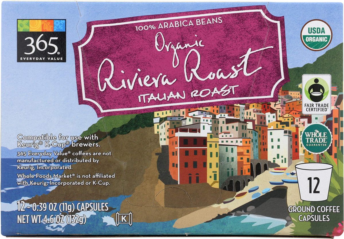 365 Everyday Value, Organic Riviera Roast Coffee Capsules, 12 ct