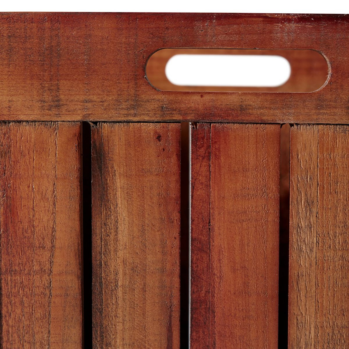 Amazon Brand – Stone & Beam Modern Rustic Farmhouse Wood Slat Storage Bins - Set of 3, Natural