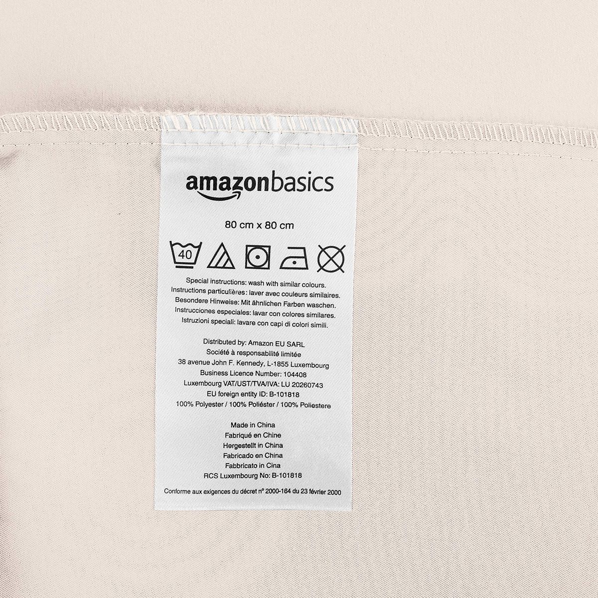 AmazonBasics Premium Microfiber Pillowcases, 2-Pack - 80 x 80 cm, Cream