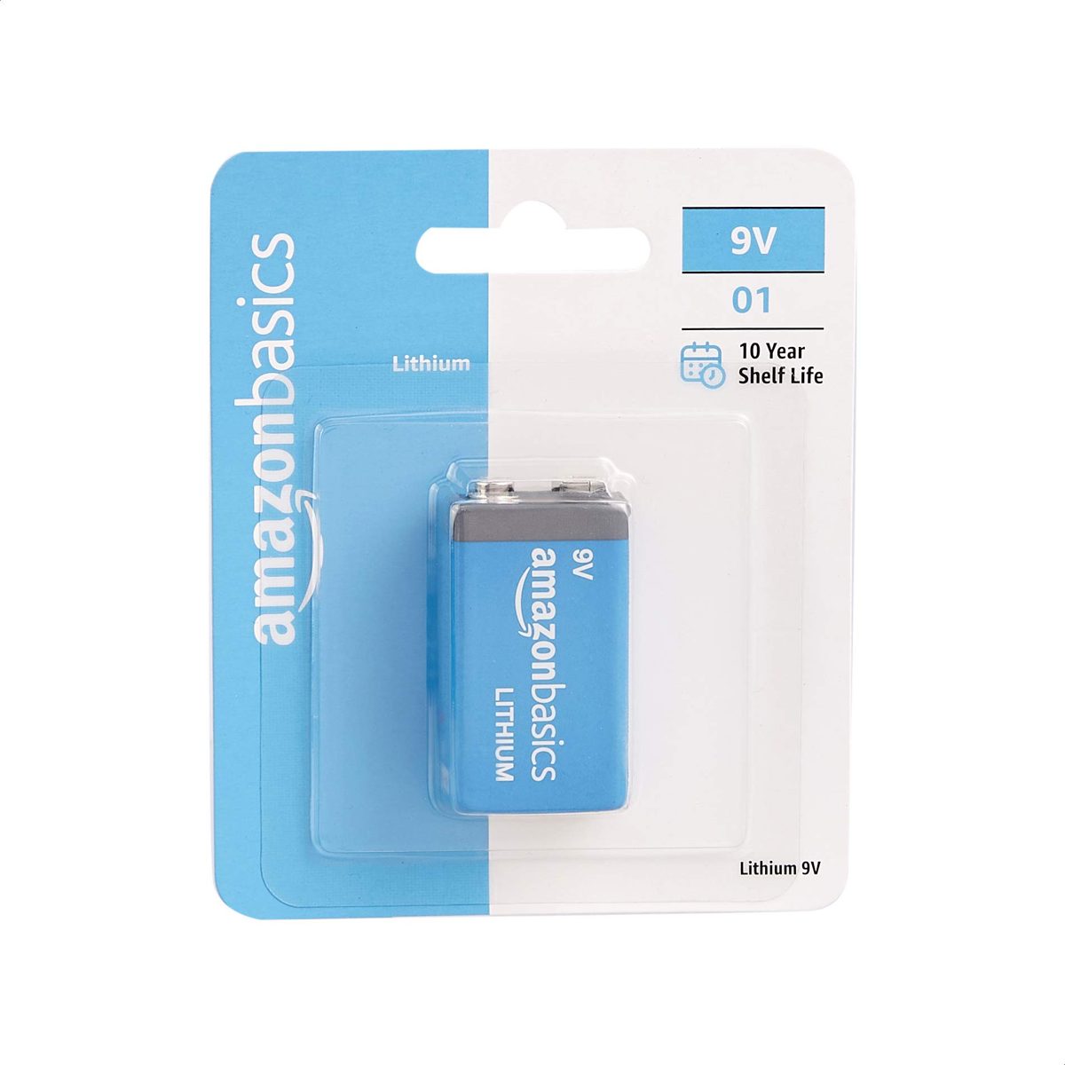 AmazonBasics 9 Volt Lithium Battery - 1-Pack (Renewed)