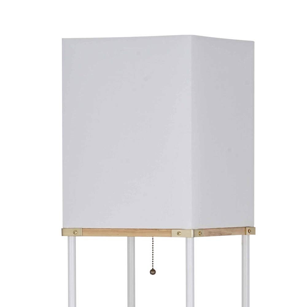 Amazon Brand – Ravenna Home Floor Lamp with Shelves, LED Light Bulb included, 62.75"H, White