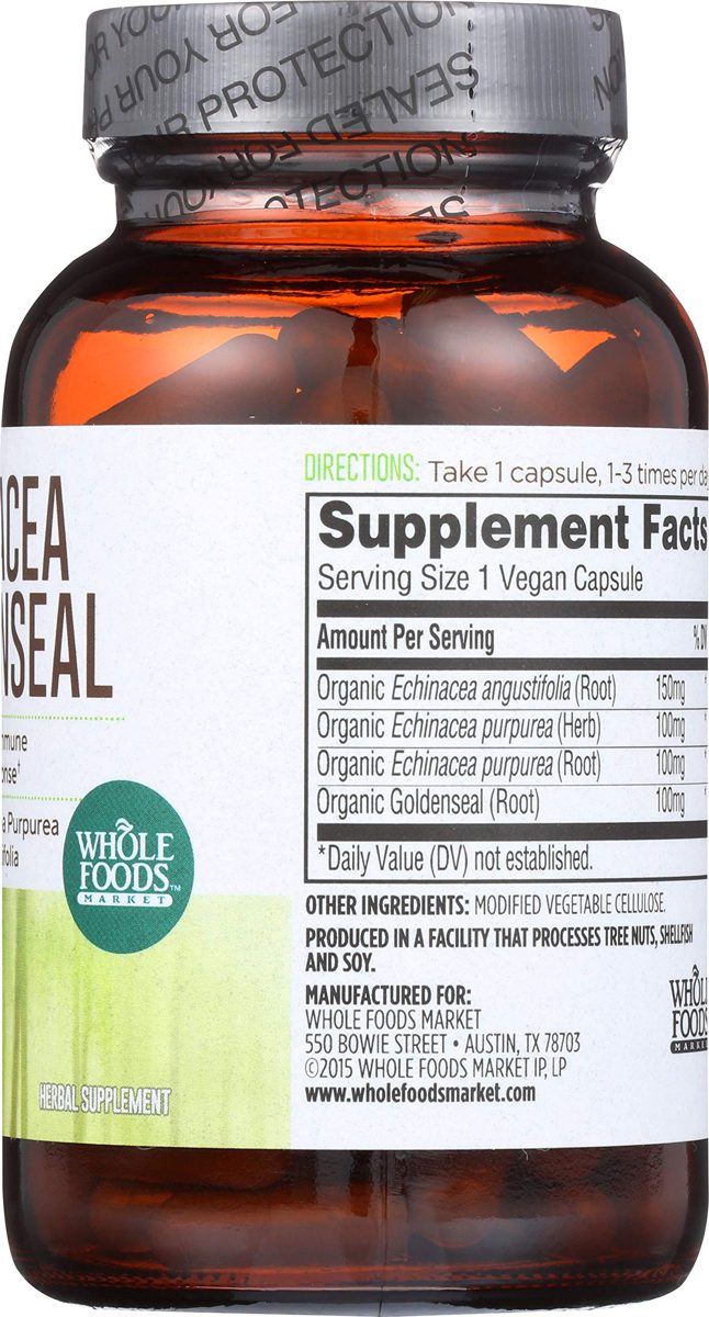 Whole Foods Market, Echinacea Goldenseal, 120 ct
