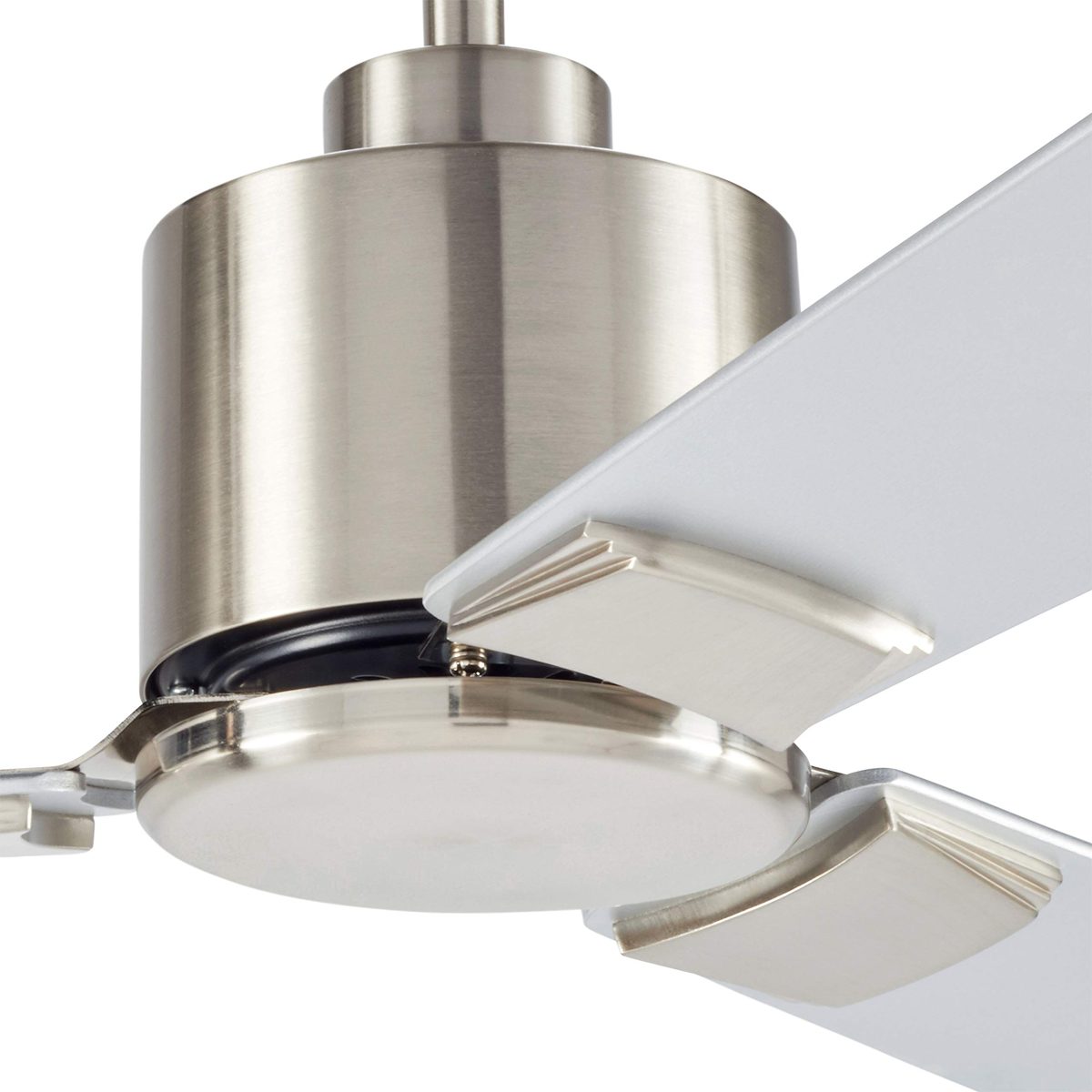 Amazon Brand – Rivet Modern Cylindrical 3 Blade Flush Mount Ceiling Fan - 43 x 43 x 12.5 Inches, Brushed Nickel