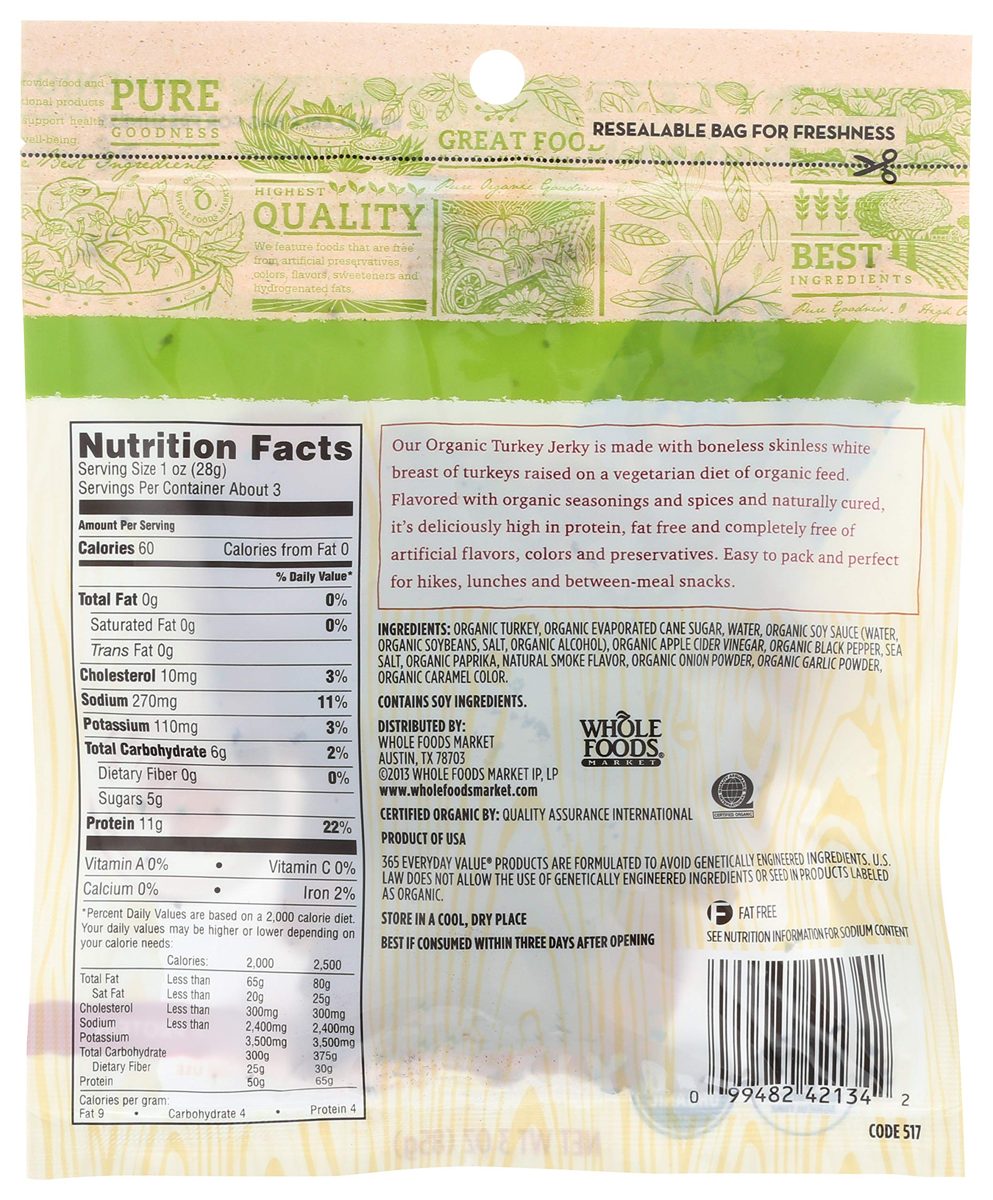 365 Everyday Value, Organic Turkey Jerky, Original Flavor, 3 oz