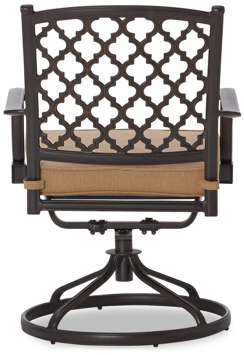 Strathwood Whidbey Cast-Aluminum Swivel Dining Arm Chair, Set of 2