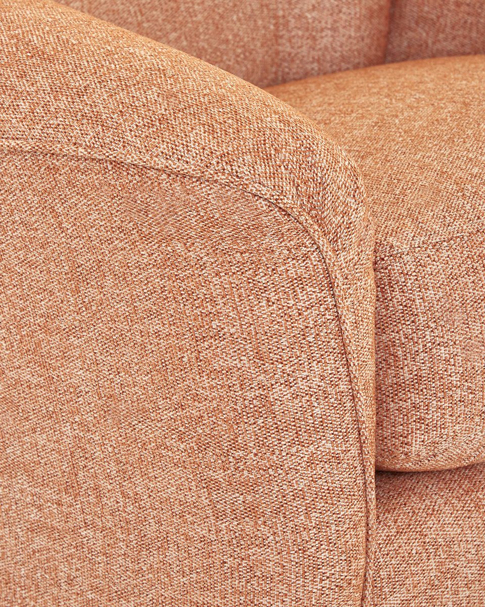 Amazon Brand – Stone & Beam Cherrie Upholstered Gliding Swivel Chair, 34" W, Tangerine
