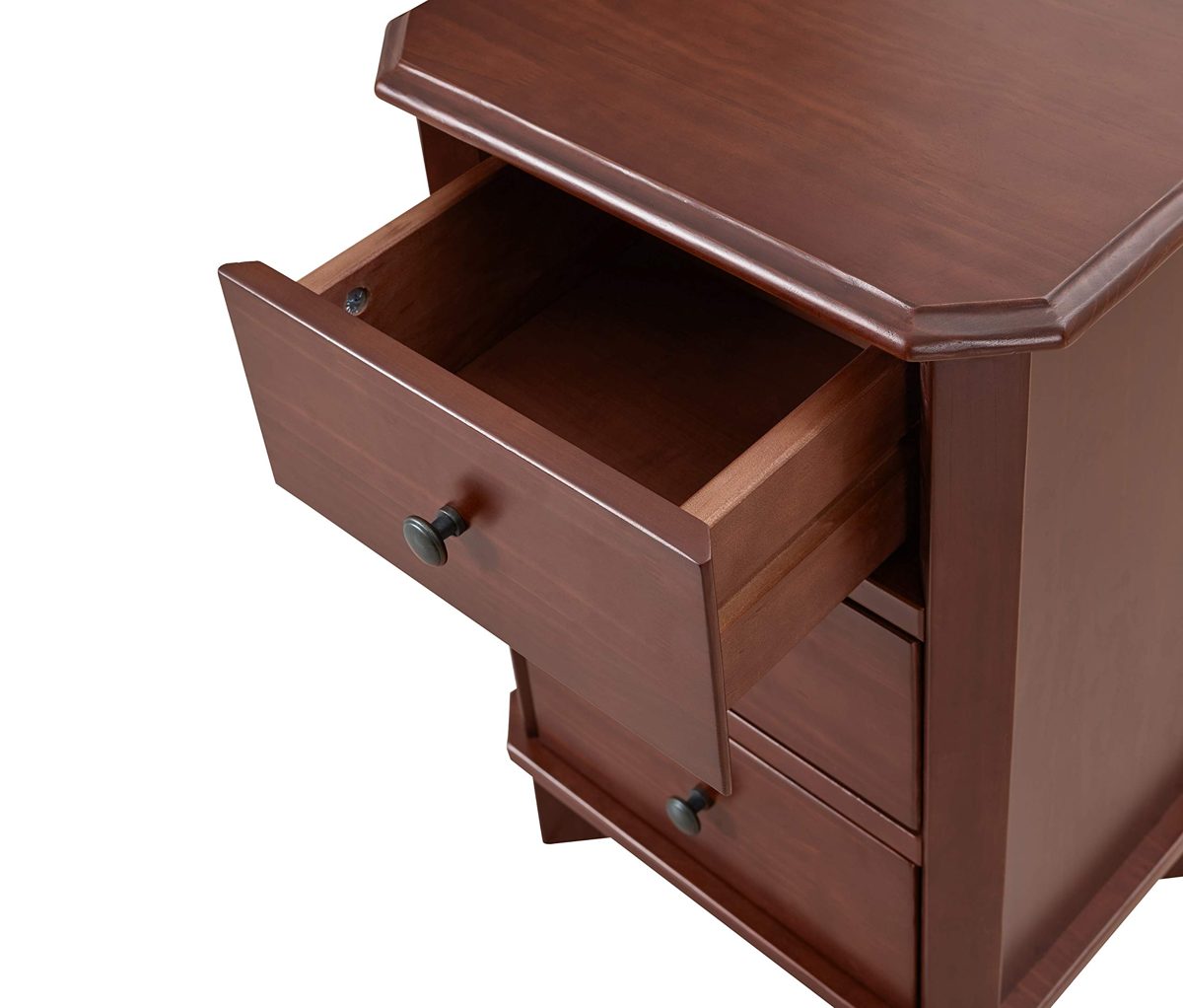 Amazon Brand – Ravenna Home Naomi 3-Drawer Storage Side End Table Nightstand, 17.7"W, Grey