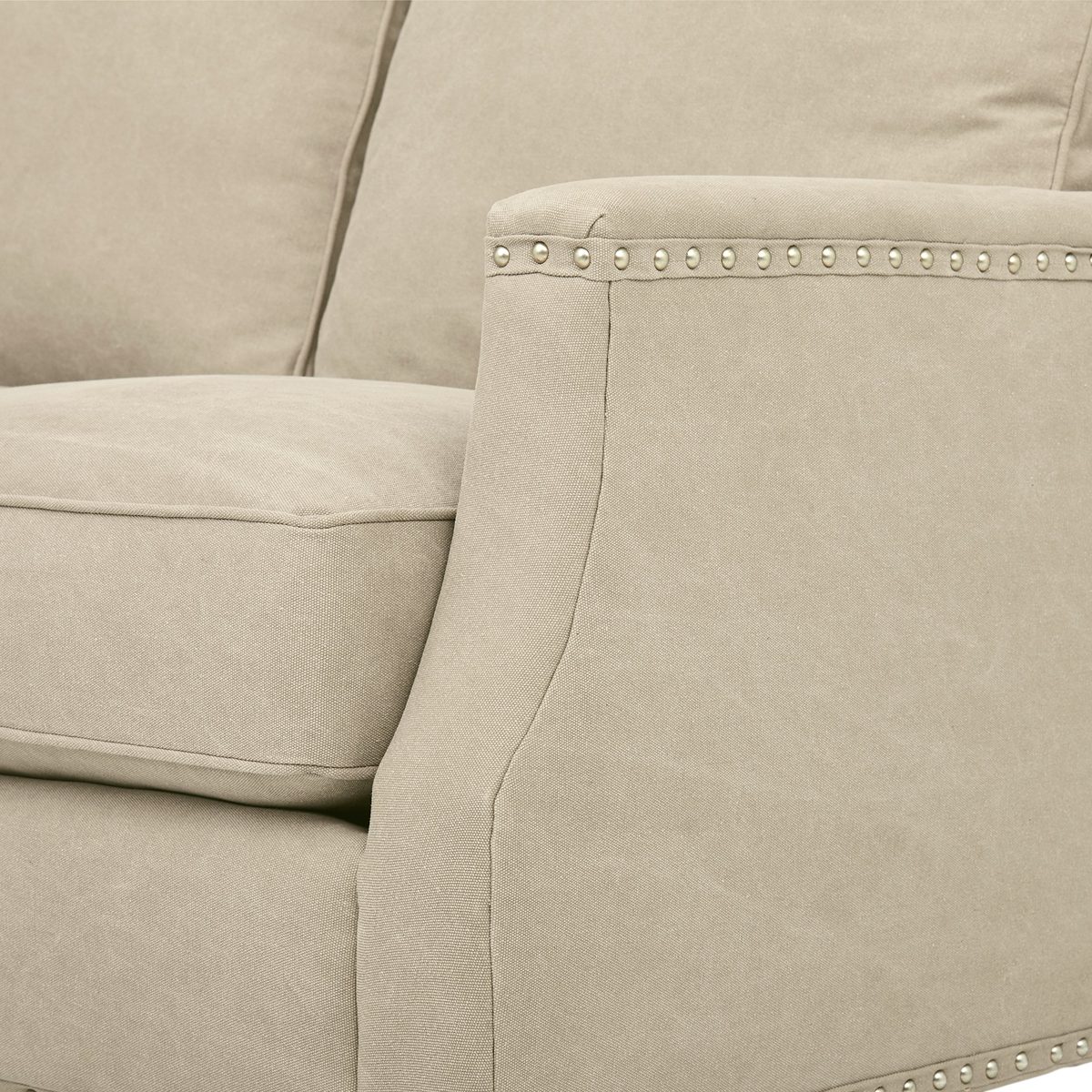 Amazon Brand – Stone & Beam Marin Studded Sofa, 87"W, Linen
