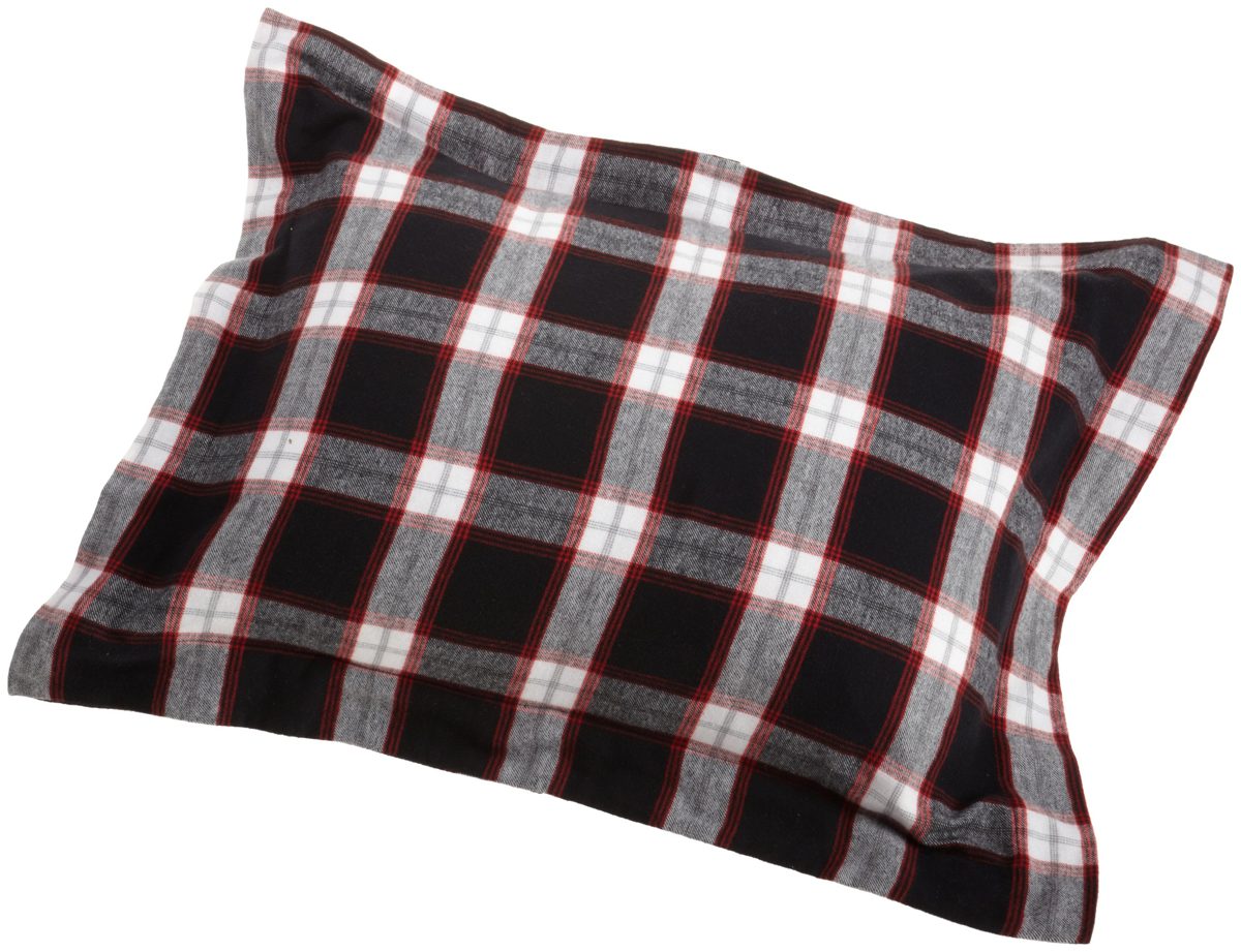 Pinzon 160-Gram Yarn-Dyed Cotton Flannel Standard Sham, Black/White Plaid