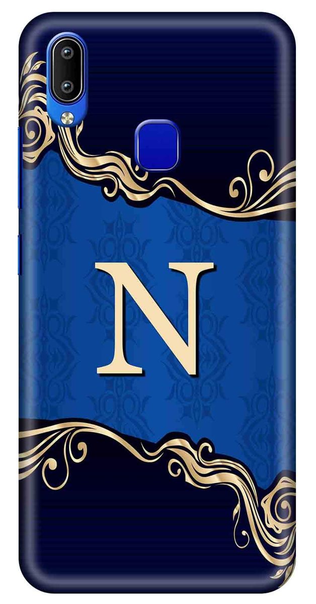 Amazon Brand - Solimo Designer Blue Pattern Alphabet-N 3D Printed Hard Back Case Mobile Cover for Vivo Y93